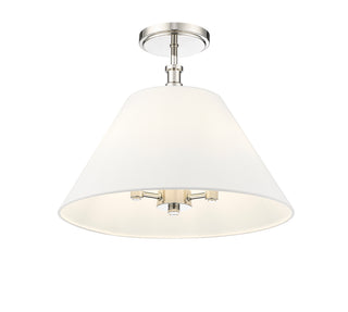 Adorra 16" Wide 3-Light Semi Flush - Polished Nickel