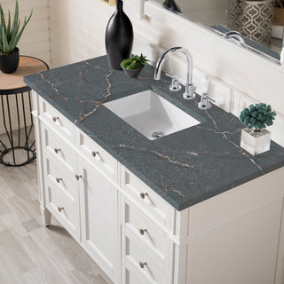 48 Inch Brittany Freestanding Vanity in Bright White / Parisien Bleu Top