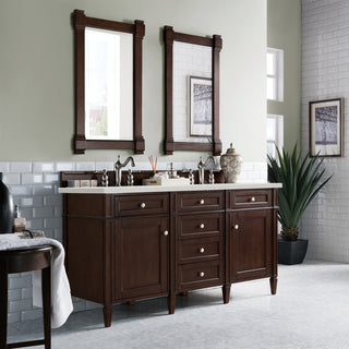 60 Inch Brittany Freestanding Vanity in Burnished Mahogany / Lime Delight Top