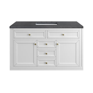 48 Inch Chicago Freestanding Vanity in Glossy White / Charcoal Soapstone Top