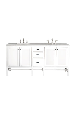 72 Inch Addison Freestanding Vanity in Glossy White / Arctic Fall Top