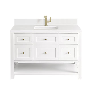 48 Inch Breckenridge Freestanding Vanity in Bright White / White Zeus Top