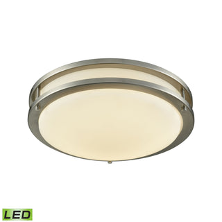 Clarion 11'' Wide Integrated LED Flush Mount - Brushed Nickel with a White Glass Diffuser