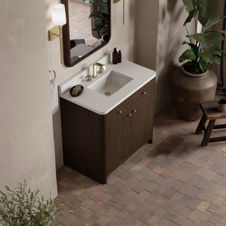 36 Inch Gracyn Freestanding Vanity in Sable / White Zeus Top