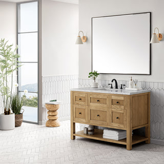 48 Inch Breckenridge Freestanding Vanity in Light Natural Oak / Eternal Jasmine Pearl Top