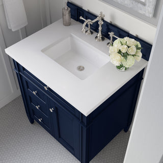 30 Inch Brittany Freestanding Vanity in Victory Blue / White Zeus Top