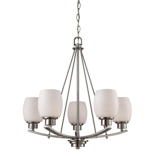 Casual Mission 22'' Wide 5-Light Chandeliers - Brushed Nickel