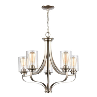 Market Square 24'' Wide 5-Light Chandeliers - Brushed Nickel