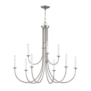 Meadowview 36'' Wide 9-Light Chandeliers - Brushed Nickel