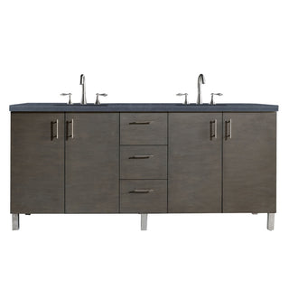 72 Inch Metropolitan Dual Mount Vanity in Silver Oak / Charcoal Soapstone Top