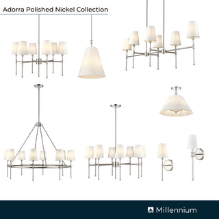 Adorra 16" Wide 3-Light Semi Flush - Polished Nickel