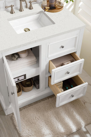 37.25 Inch De Soto Freestanding Vanity in Bright White / Lime Delight Top