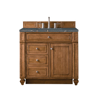 36 Inch Bristol Freestanding Vanity in Saddle Brown / Parisien Bleu Top