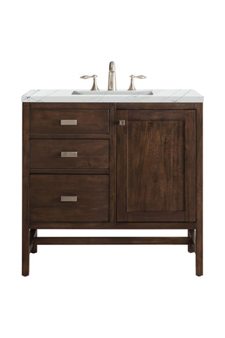 36 Inch Addison Freestanding Vanity in Mid-Century Acacia / Ethereal Noctis Top
