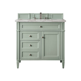 36 Inch Brittany Freestanding Vanity in Sage Green / Victorian Silver Top