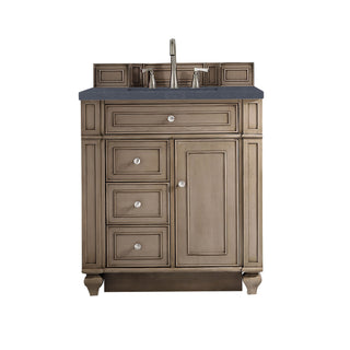 30 Inch Bristol Freestanding Vanity in Whitewashed Walnut / Charcoal Soapstone Top