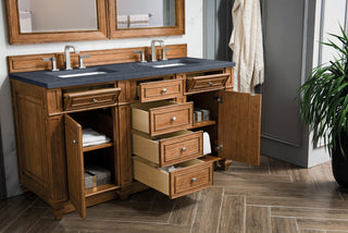60 Inch Bristol Freestanding Vanity in Saddle Brown / Charcoal Soapstone Top