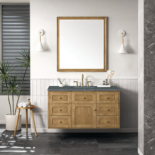 48 Inch Laurent Dual Mount Vanity in Light Natural Oak / Parisien Bleu Top