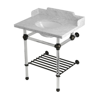 Pemberton 30 Inch Console Sink in Carrara Marble