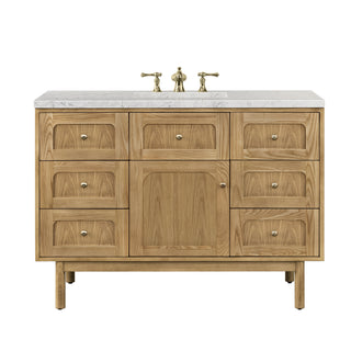 48 Inch Laurent Dual Mount Vanity in Light Natural Oak / Eternal Jasmine Pearl Top