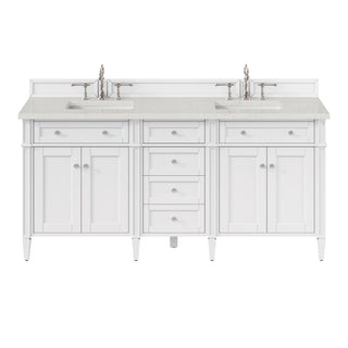 72 Inch Brittany Freestanding Vanity in Bright White / Lime Delight Top