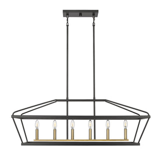Surrey 6-Light Chandelier Ceiling Light Matte Black / Vintage Brass