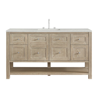60 Inch Breckenridge Freestanding Vanity in Whitewashed Oak / Lime Delight Top