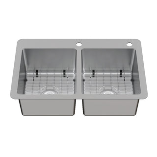 Calgary 33 Inch Dual-Mount Sink in Brushed Stainless