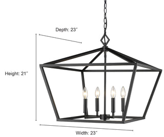 4-Light Pendant light Satin Nickel