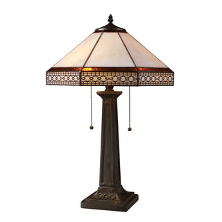 Stone Filigree 24'' High 2-Light Table Lamp - Tiffany Bronze