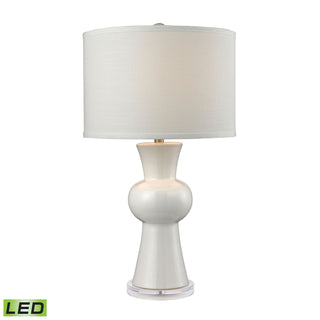 White Ceramic 28'' High 1-Light Table Lamp - Gloss White