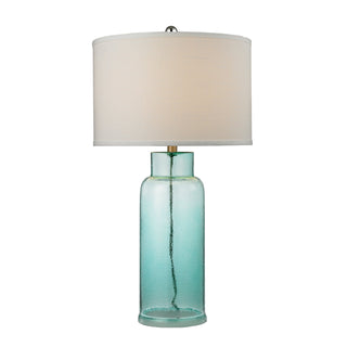 Glass Bottle 30'' High 1-Light Table Lamp - Seafoam Green