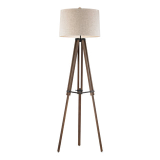 Wooden Brace 62'' High 1-Light Floor Lamp - Black