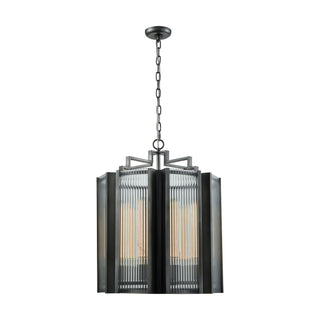 Space Elevator 21'' Wide 8-Light Chandeliers - Aged Pewter