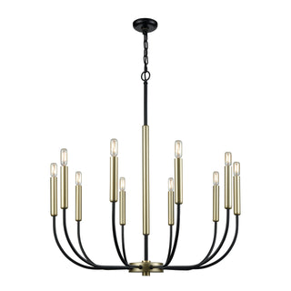 Transatlantique 34'' Wide 10-Light Chandeliers - Black