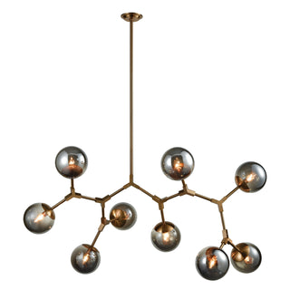 Synapse 60'' Wide 9-Light Linear Chandeliers - Aged Brass