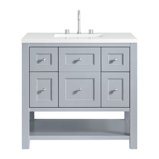 36 Inch Breckenridge Freestanding Vanity in Serenity Blue / White Zeus Top