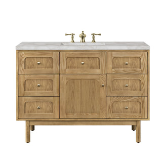 48 Inch Laurent Dual Mount Vanity in Light Natural Oak / Victorian Silver Top