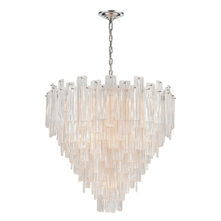 Diplomat 21-Light Staggered Chandeliers in Chrome - Large