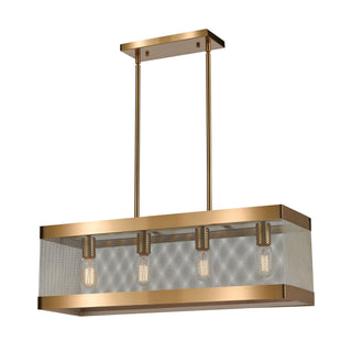 Line in the Sand 28'' Wide 4-Light Chandeliers - Satin Brass