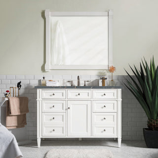 48 Inch Brittany Freestanding Vanity in Bright White / Parisien Bleu Top