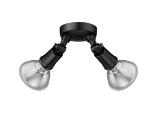 2-Light Security Flood Lights Powder Coated Black