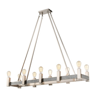 Impression 47'' Wide 10-Light Linear Chandeliers - Satin Nickel