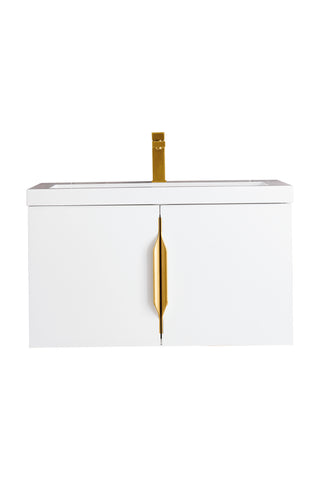 31.5 Inch Columbia Floating Vanity in Glossy White / White Glossy Top