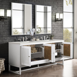 72 Inch Athens Dual Mount Vanity in Glossy White / Lime Delight Top