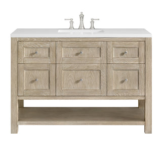 48 Inch Breckenridge Freestanding Vanity in Whitewashed Oak / White Zeus Top