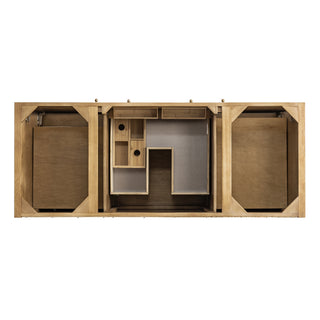 60 Inch Hudson Freestanding Vanity in Light Natural Oak / Eternal Jasmine Pearl Top