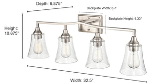 Caily 4-Light Vanity Brushed Nickel