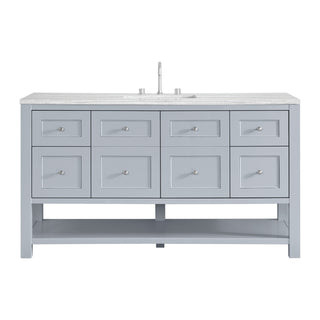 60 Inch Breckenridge Freestanding Vanity in Serenity Blue / Arctic Fall Top