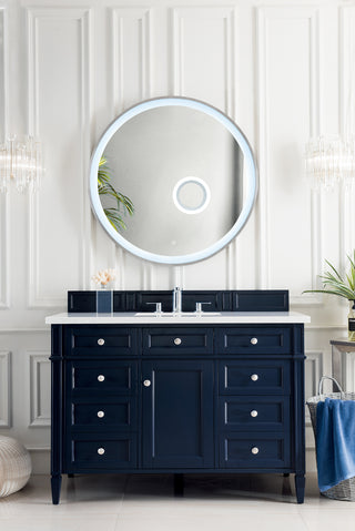 48 Inch Brittany Freestanding Vanity in Victory Blue / Eternal Jasmine Pearl Top